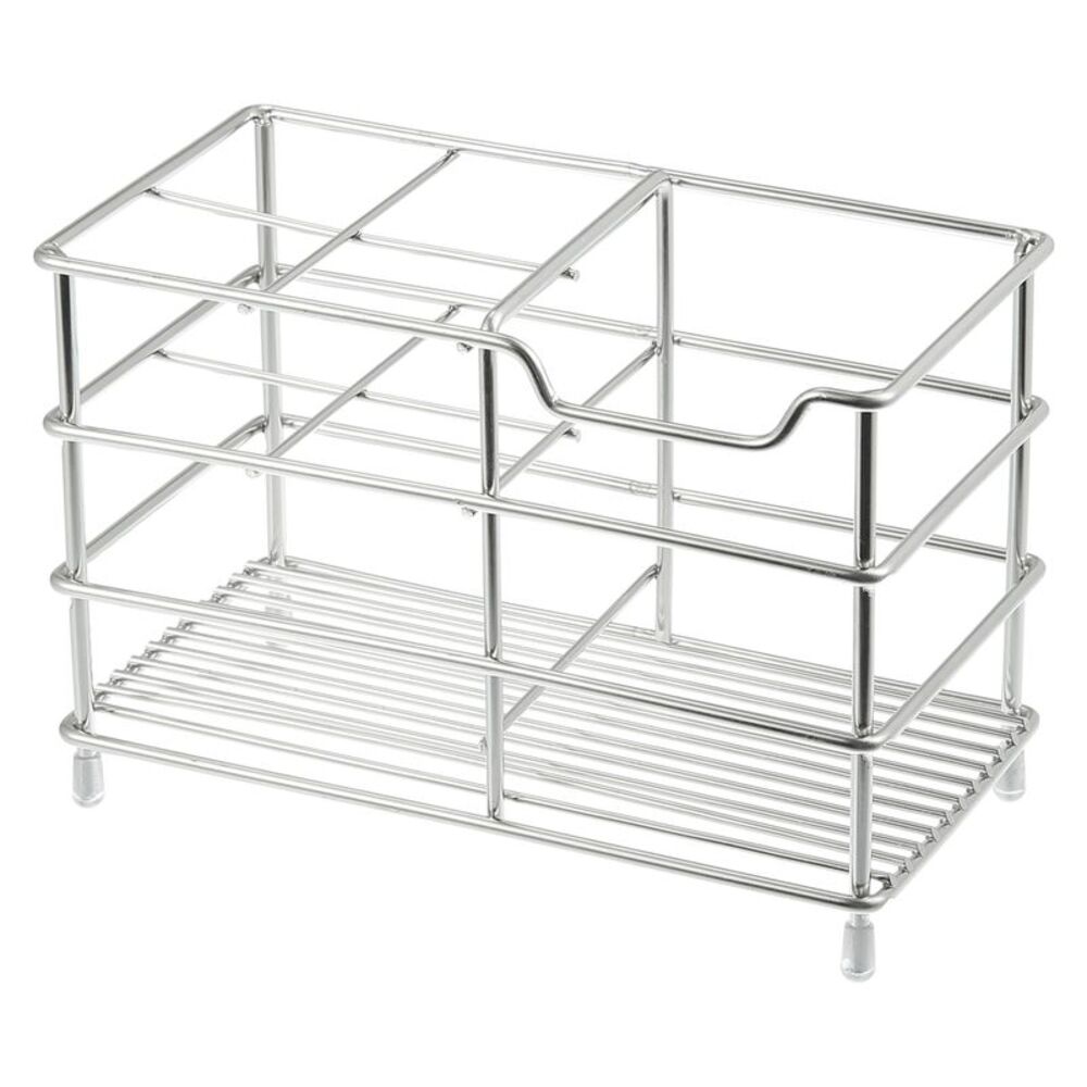 4 Slots 304 Stainless Steel Toothbrush Toothpaste Holder Stand Silver Tone